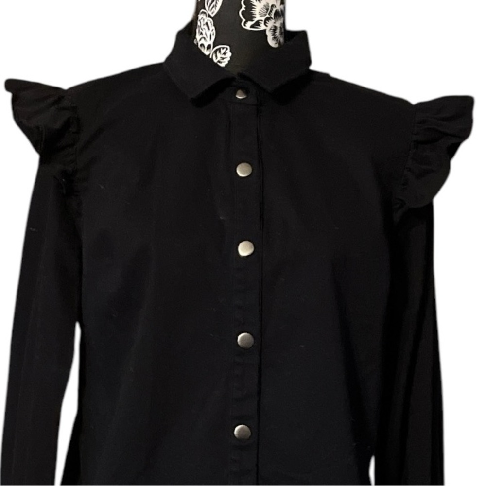 Bar III Ruffle Shoulder Blouse - Picture 2 of 8